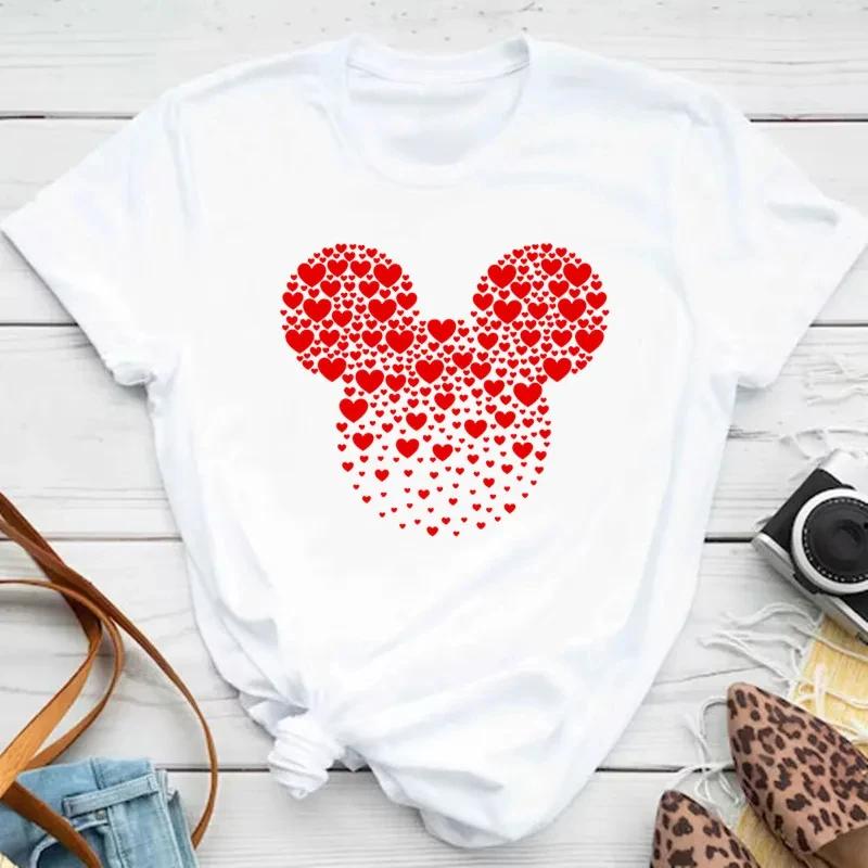 Minne Mouse Head Printed Cotton TShirt Womens Design Trend Aesthetic Fashion TShirt Top Short Sleeve