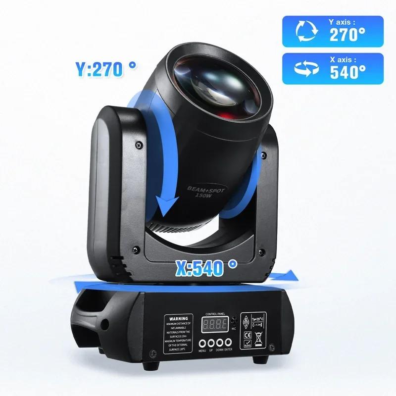 100W LED Lyre Beam Moving Head Light | Sound Activated & DMX Control, Includes Flight Case for DJ/Disco/Wedding/Bar Stages