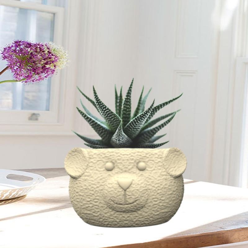 Cute Bear Silicone Mold Succulent Flower Silicone Mold for Crafts Unique Succulent Candle Holders