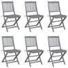 Day and Night - Day and Night Folding Garden Chairs 6 Units Cushions Solid Acacia Wood