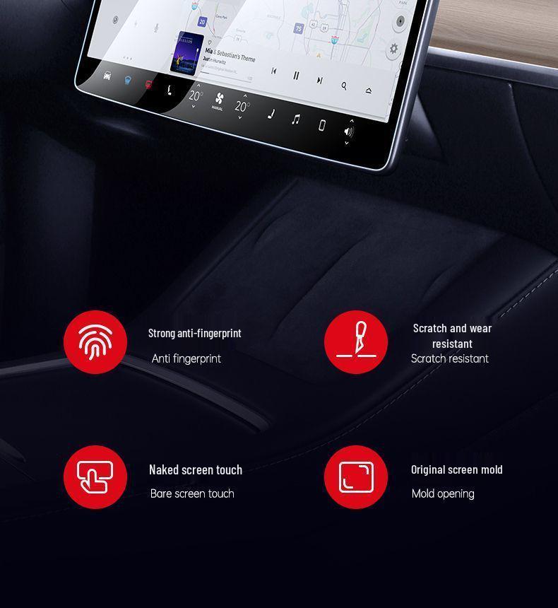 Tesla Model Y/3 2025 Edition: Ультрапрозрачное закаленное стекло для центральной консоли и заднего подлокотника