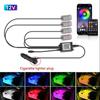 Neon LED Car Interior Ambient Foot Strip Light Accessories Back Light Remote App Music Control Auto Decorative Atmosphere Lamp