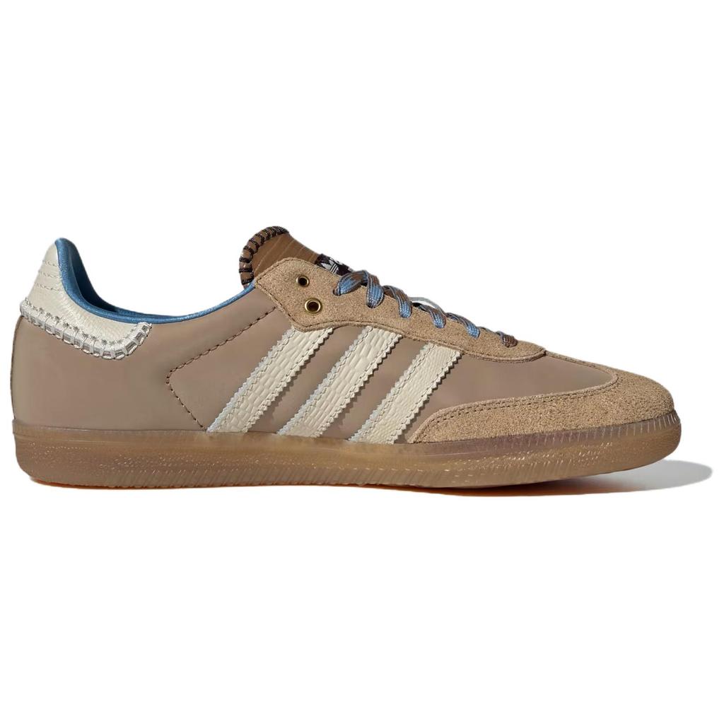 Wales Bonner x adidas Samba Нейлон Пустынный Белый Унисекс Кроссовки Коричневый Чудо-Белый Пепельно-Синий IH3261