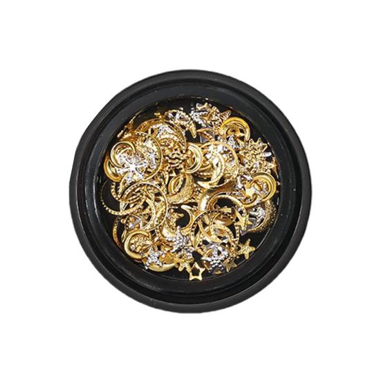 Yousheng 1 коробка DIY украшения для ногтей ажурные сплав звезда луна треугольник чешуйка 3D блестящие стразы подвески украшения для ногтей смешанные аксессуары