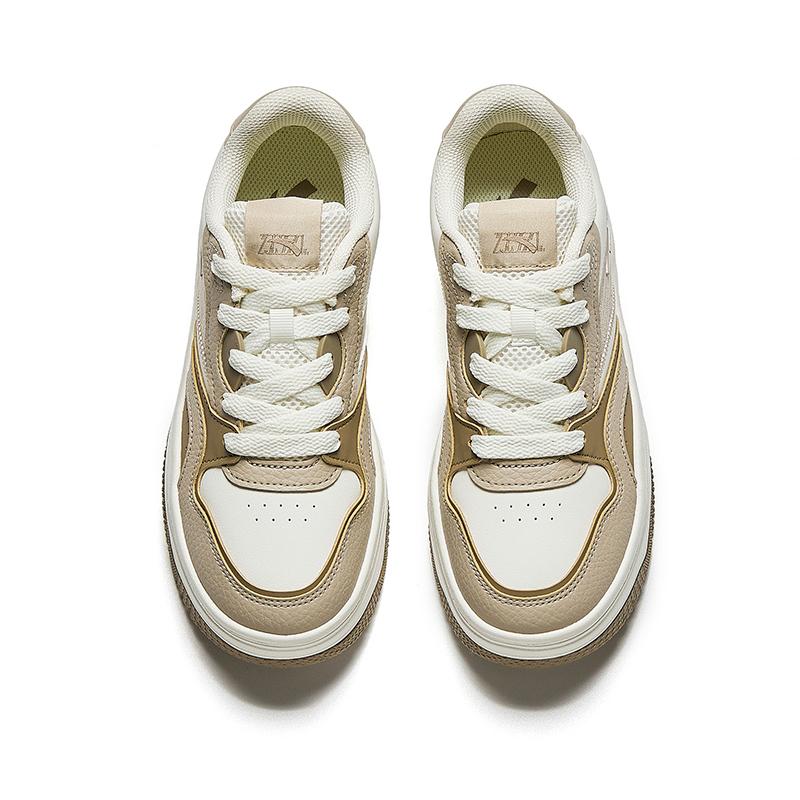 Anta Street Stubborn 2 Slip Resistant Abrasion Resistant Low top Skateboard Shoes Women's White Brown 922448077-1