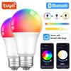 Умная лампа Tuya Bluetooth E27 RGB+WW+CW Умные лампочки Smart Life Дистанционное управление Светодиодная лампа