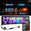 Двухрядный дисплей RGB светодиодная матрица пиксельная панель экран программируемый через умное приложение DIY автомобильные дьявольские глазки знак текст аниме рекламный свет