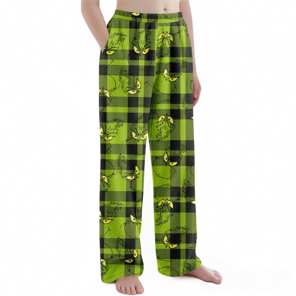 Детские брюки с рождественским принтом, плюшевые повседневные брюки