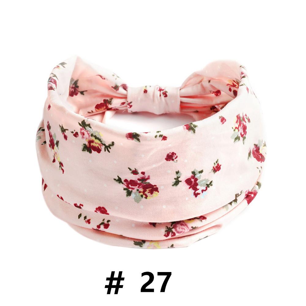 Бохо повязки на голову для женщин Хлопковые широкие повязки на голову Эластичная повязка для волос Нескользящая для тренировок Йоги Бега Тюрбан Головной убор Аксессуары для волос