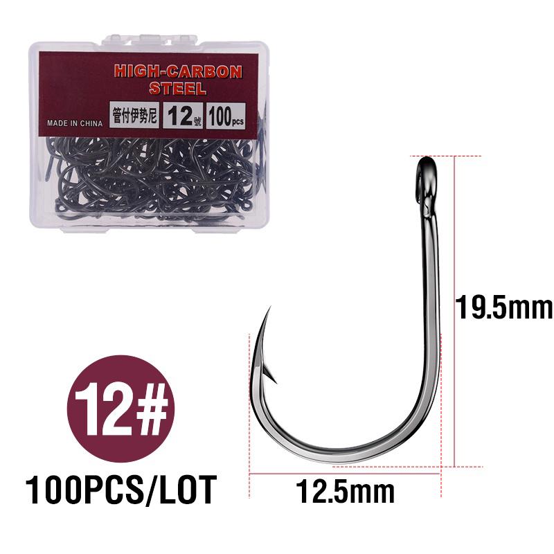 1 Box High Carbon Steel Circle Fishing Hooks Freshwater Fishhook Hole Strong Carp Fish Tackle High Quality