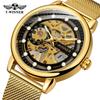 WINNER Men's Watch Fashion Hollow Mesh Waterproof Manual Mechanical Watch