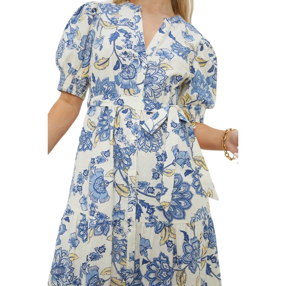 Женское/Дамское платье-рубашка Dorothy Perkins из цветочного поплина, модель Petite
