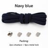 NO.8 4Pcs Metal Buckles No Tie Shoelaces Elastic for Sneakers One Size Fits All Adult Kids Quick Laces Lazy Sport Rubber Shoestrings