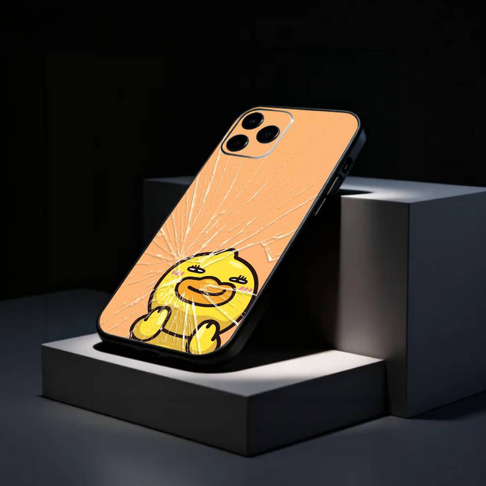 Милый желтый D-Duck Чехол для телефона Силиконовый Мягкий Для IPhone 17 16 15 14 13 12 11 X XR Plus Pro Max Plus