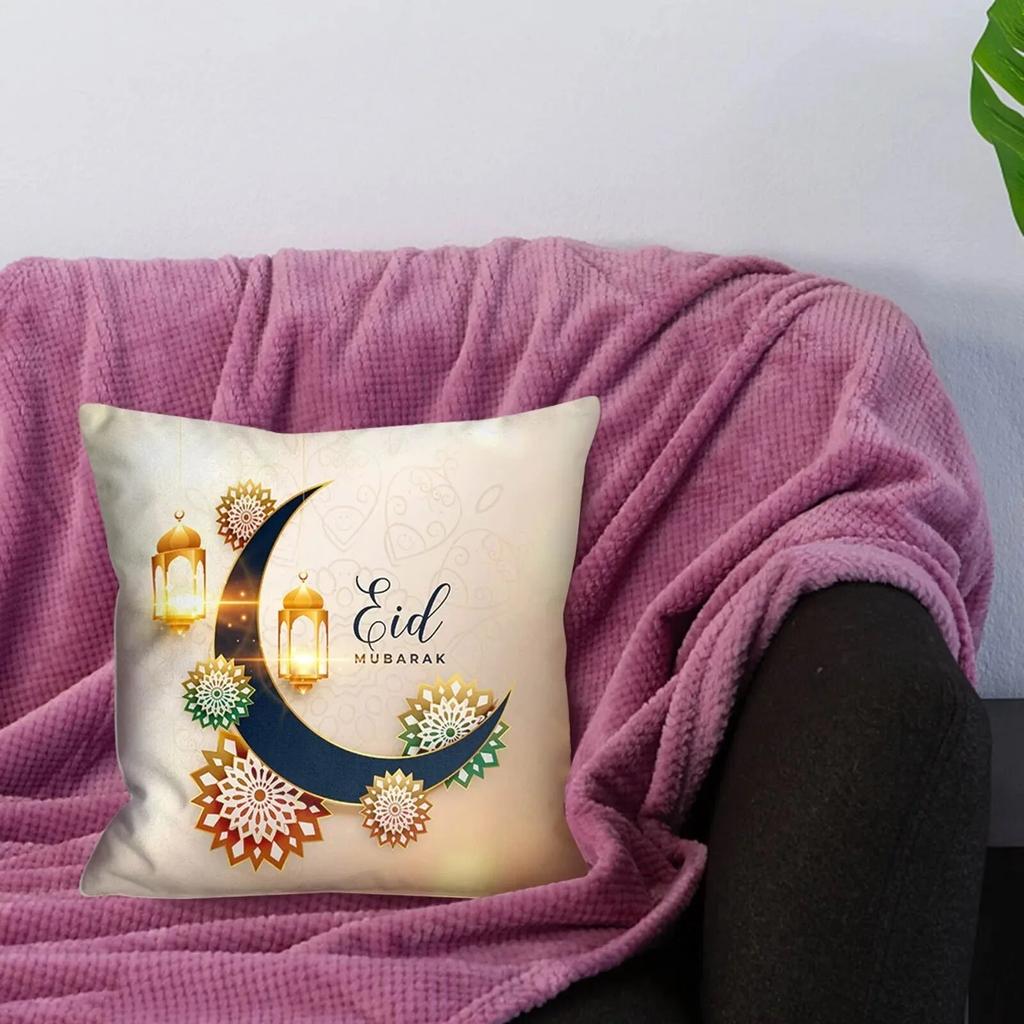 Ramadhan Decoration Eid Decorative Pillowcases Sofa Cushion Covers Bed Pillowcases Polyester Pillowcases Muslim Home Decor