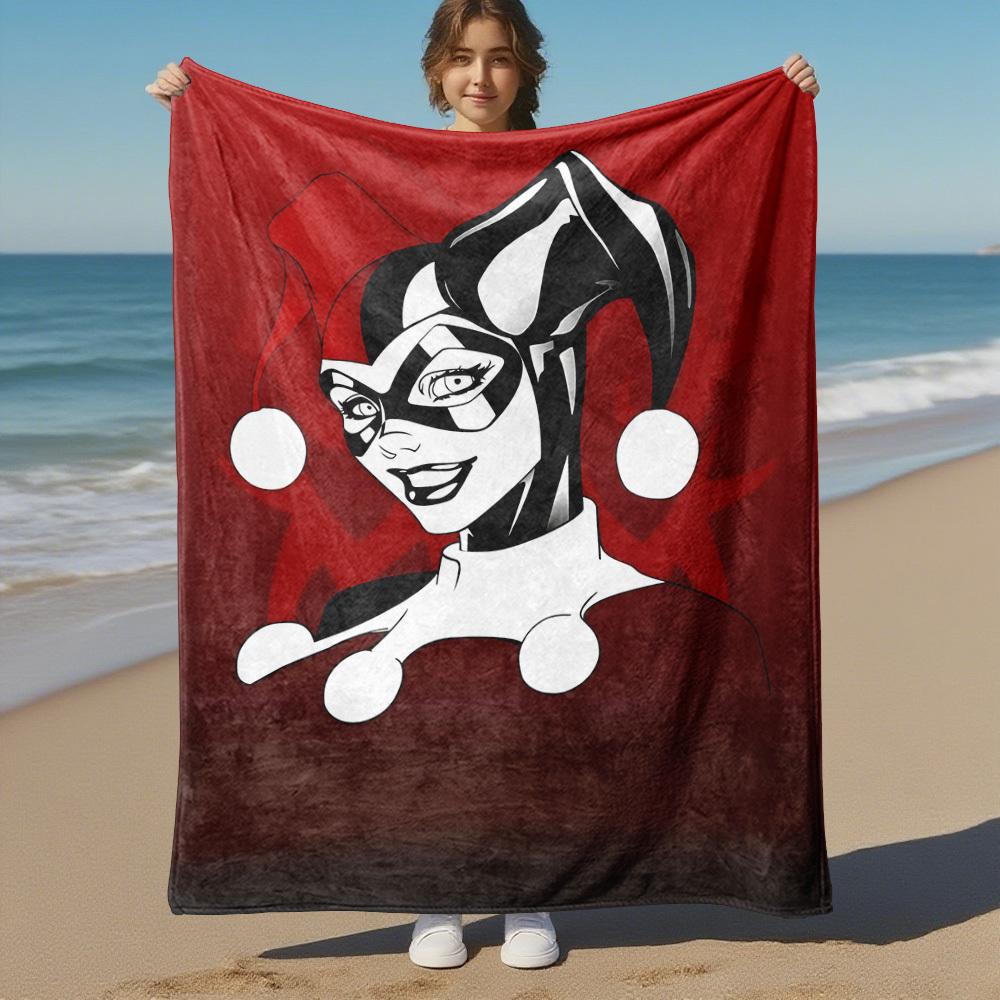 1pc Harley Quinn Outdoor Blanket - Throw Blanket, Soft , Flannel Blankets, Living Room, Travel, Camping C1209067