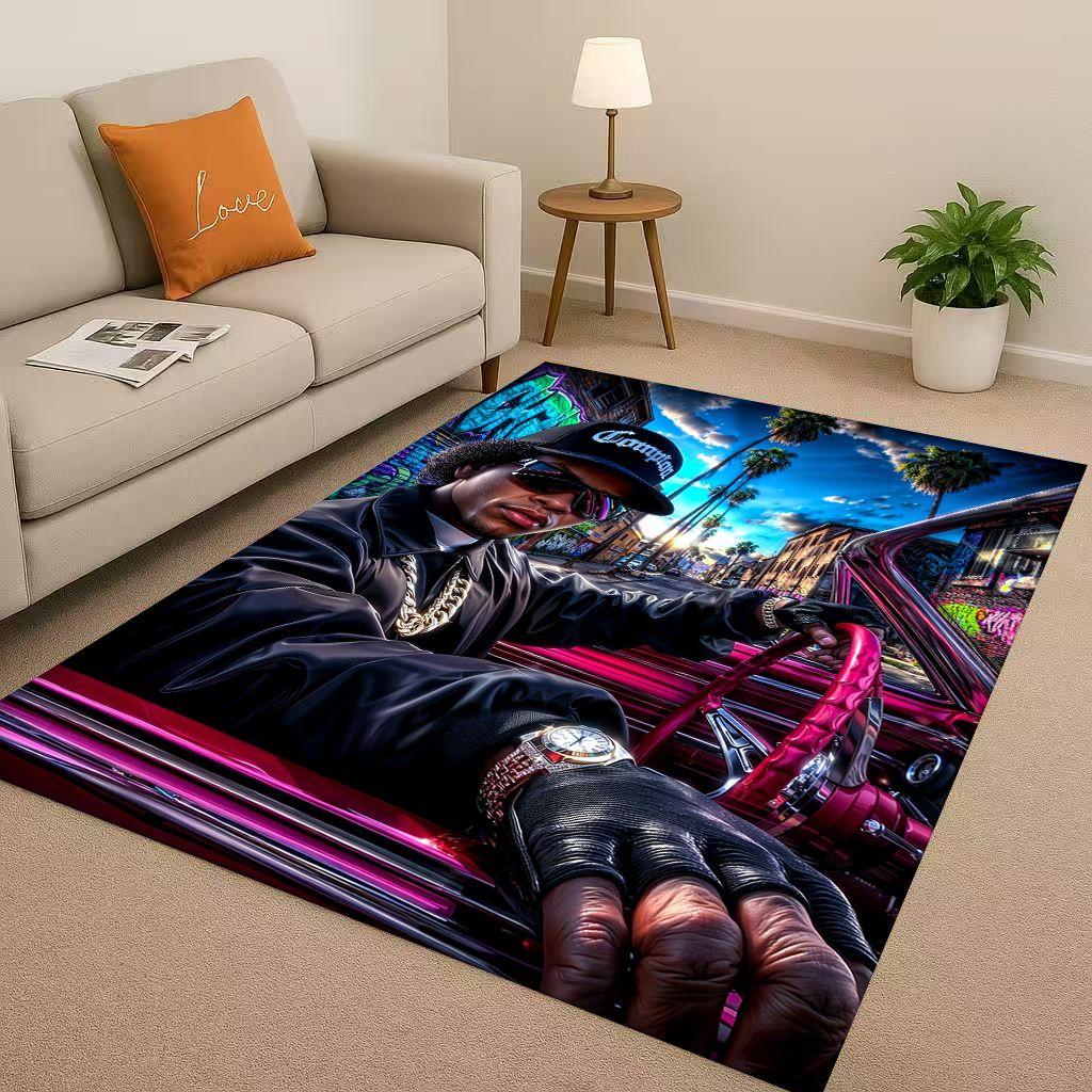 27 Style Top Hip Hop Rapper Star Cartoon Art Living Room Non-Slip Area Rug Carpet for Bedroom Playroom Sofa,Home Decor Doormat
