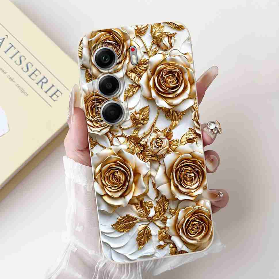 For Tecno Camon 40 Pro 5G Case Fashion Flower Cute Rabbit Soft Silicone Cover For Tecno Camon 40Pro 5G 6.78" Bumper Phone Cases