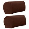 2 Pcs Sofa Arm Cover Elastic Thickened Dirt-resistant Solid Color Soft Fabric Anti-Slip Couch Armrest Protectors Recliner Slipcovers