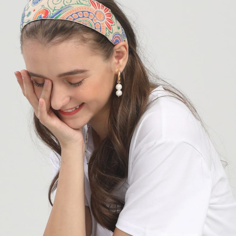 LALA Импортная этническая повязка для волос P-IVORY/JAC