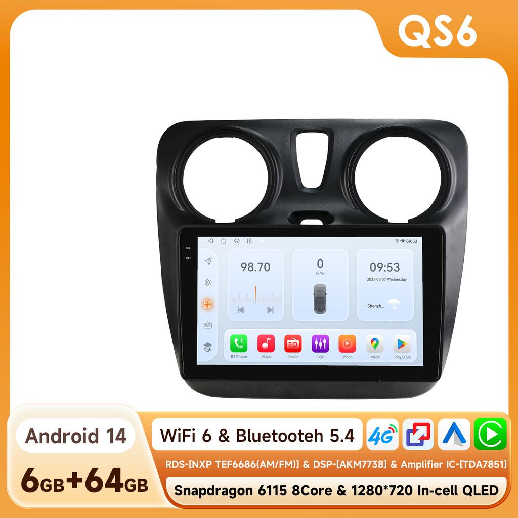 OSSURET Головное устройство Навигация GPS Android для Renault Dokker/Lodgy Dacia 2012-2021 Snapdragon AI Автомагнитола Мультимедийный плеер Android Auto Carplay