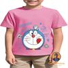 Классическая аниме-футболка с круглым вырезом Doraemon для мальчиков и девочек, летняя