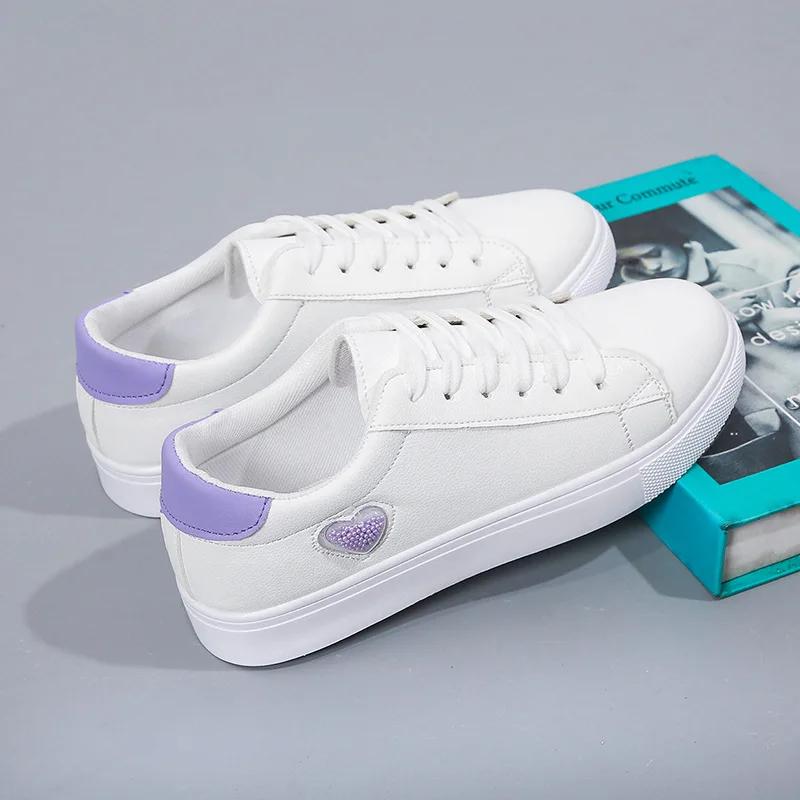 Fashion Pink Heart Shoes Flat Running Shoes for Women Sport Light Casual Breathable Shoes Women Sneaker White Tennis Ladies Footwear