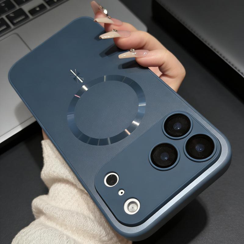 Luxury Metallic Paint AG Nano Frosted For Magsafe Case for iPhone 17 16 15 14 Plus 13 12 11 Pro Max Wireless Charging Cover