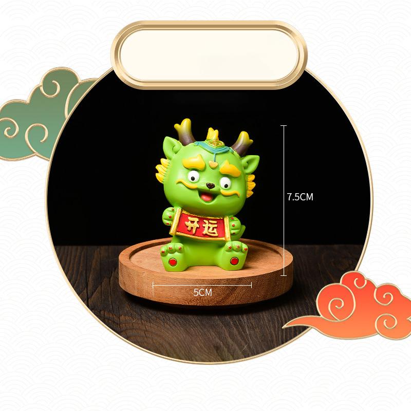 Year Of The Dragon Zodiac Mascot Ornaments Chinese Dragon Figurine Home Decor Mini Dragon Statue Resin Chinese Dragon Crafts