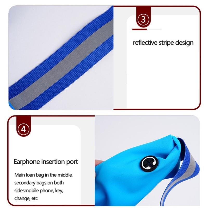 USB-перезаряжаемый светоотражающий пояс-лента с регулируемой длиной для бега