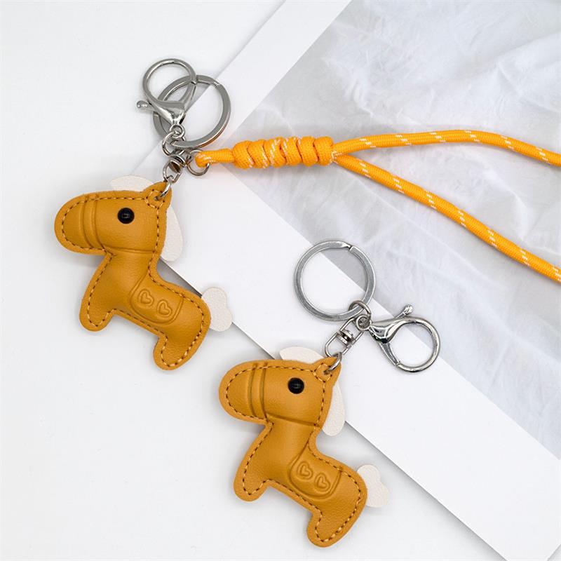 Милый мультяшный пони кожаный брелок подвеска амулеты брелок в виде лошади животное сумка подвесное украшение пара аксессуары украшения подарки