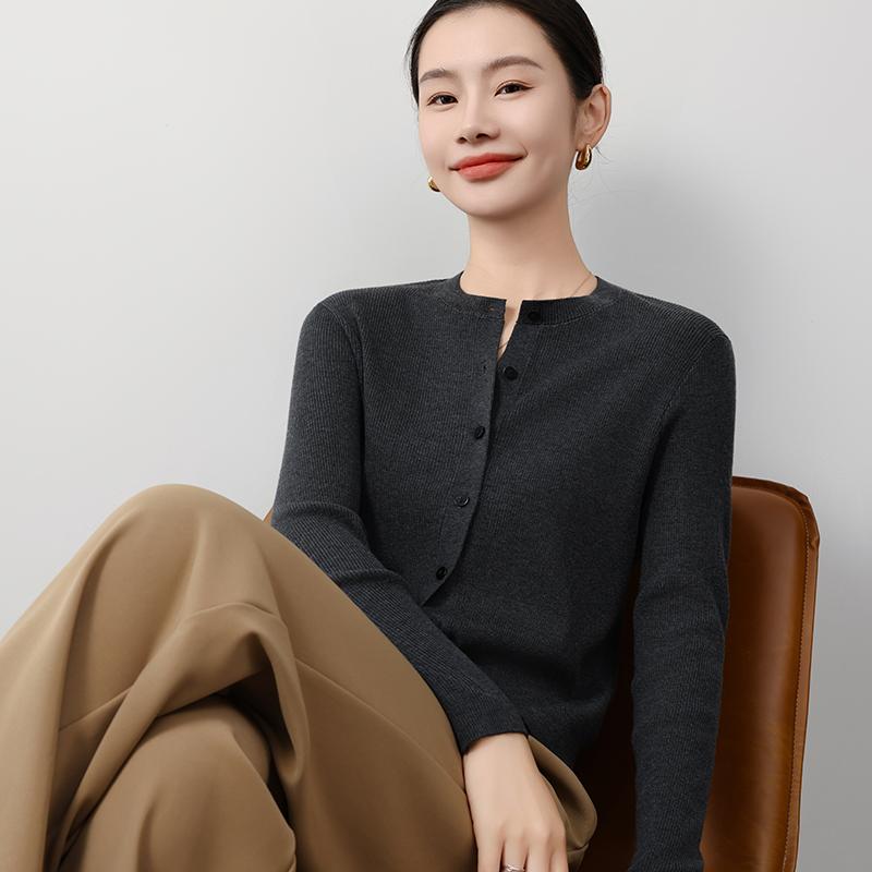 Женский легкий кардиган из 50% шерсти и 50% шелка Mulberry — универсальный трикотаж на все 4 сезона для комфорта и стиля в любое время года