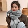 Long Tassel Winter Cashmere Scarves Plush Long Shawl Classic Winter Wool Scarf  Girl