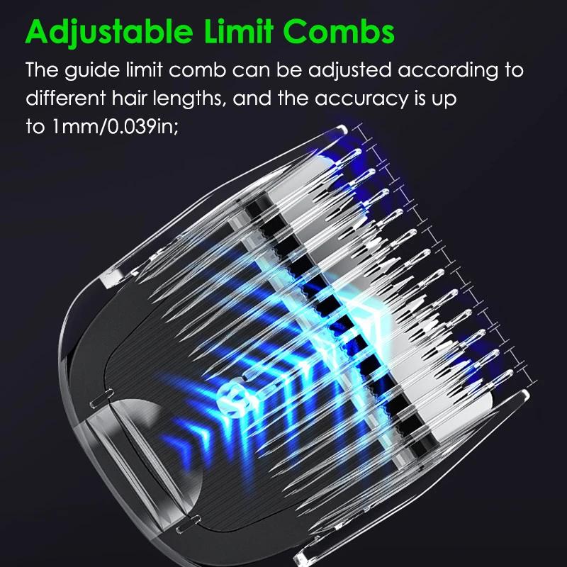 Professional Fashion Electric Hair Clippers Quiet Cordless Body Hairs Trimmers For Man Waterproof Wet/Dry Groomer Shaver Razor