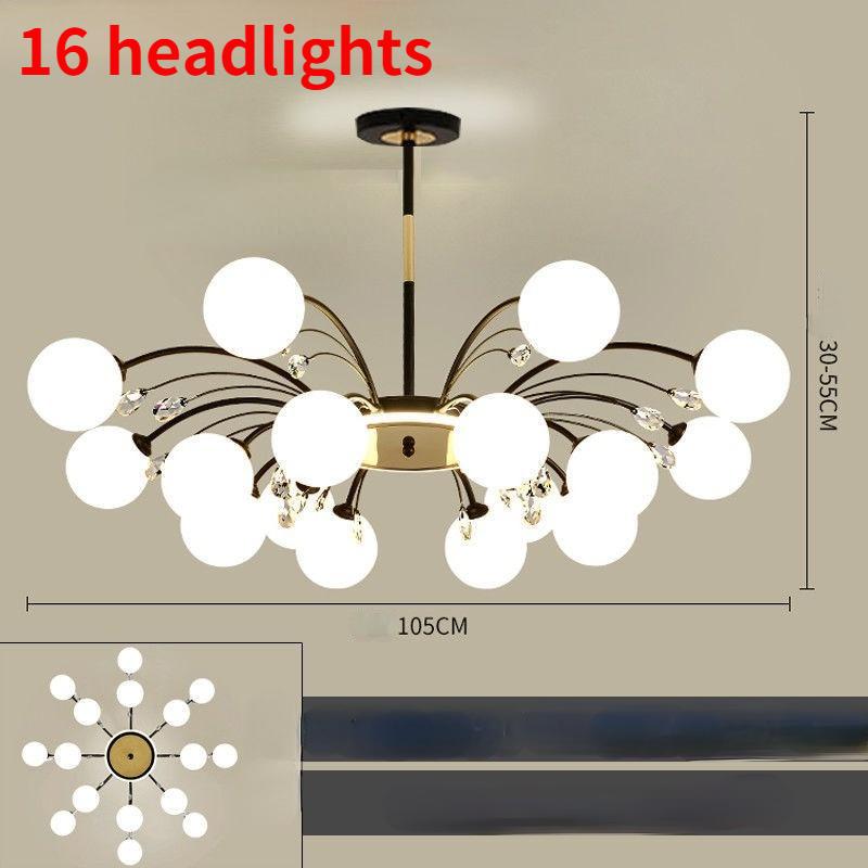 Nordic LED Chandeliers Indoor Glass Living Room Dining Bedroom Lighting Modern Hanging Ceiling Copper Lamp