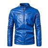 Mens PU Leather Biker Jacket Slim Fit Stand Collar Zipper Casual Streetwear 2026