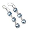 White Topaz Gemstone 925 Sterling Silver Jewelry Earring 2.29"