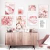 Pinky Rose Peony Dahlia Fresh Flowers Nordic Posters And Prints Wall Art Canvas Painting Wall Picture For Living Room Home Decor