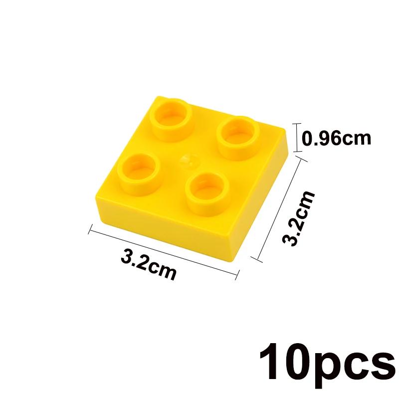 Big Size Duploes Building Blocks City Colorful Bulk Large Particle 2x2 2x4 Parts Assembled Thin Bricks Compatible Large Toy Gift