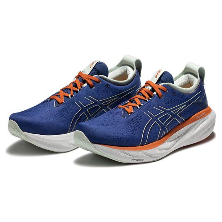 Asics Gel-Nimbus 25 Marathon Fabric Low-Top Running Shoes Men Sneakers Blue 1011B739-400