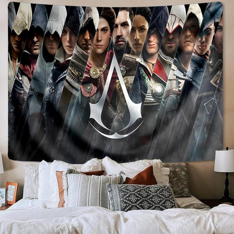 Гобелен с принтом игры «Ассасин», Уникальный дизайн, Настенный декор для спальни, гостиной, игровой комнаты, Трогательные фанатские подарки на праздник