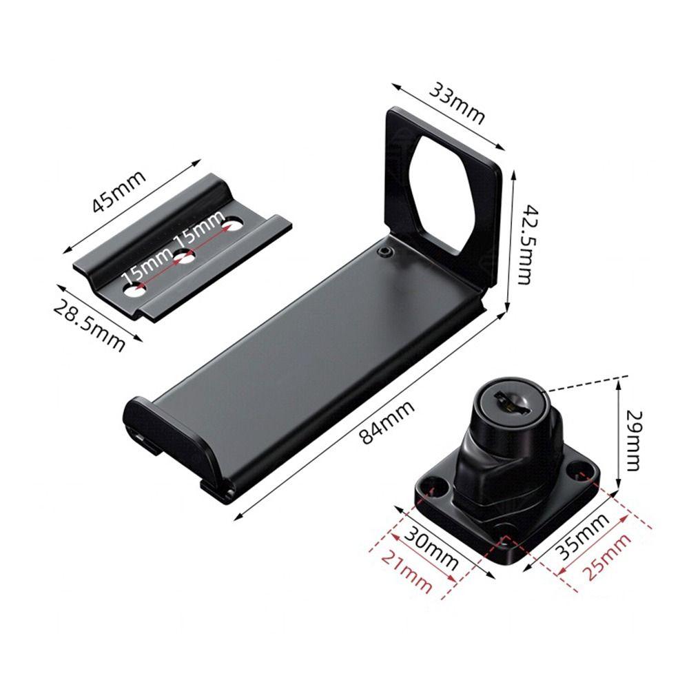 New Stainless Steel Door Clasp Lock 90 Degree Anti-theft Padlock Hasp Right Angle Burglar-proof Door Hasps Door