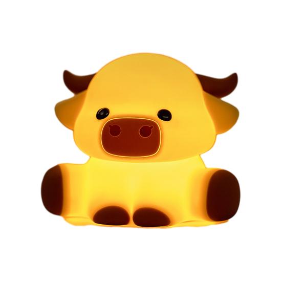 Ночник Мультяшный Хайлендская корова Лошадь Гиппопотам Дизайн Силиконовый Животный Светильник Детский Диммируемый Сенсорное управление Мягкое свечение Ночник