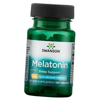 Мелатонин, Формула двойного высвобождения, Dual-Release Melatonin, 60таб (72280015)