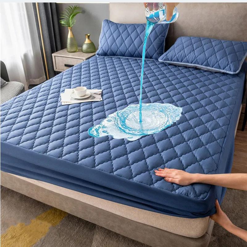 Ticken Cotton Waterproof Bed Sheet Waterproof Fitted Sheet Quilted Mattress Cover Mattress Protector Bedding Mattress Cover