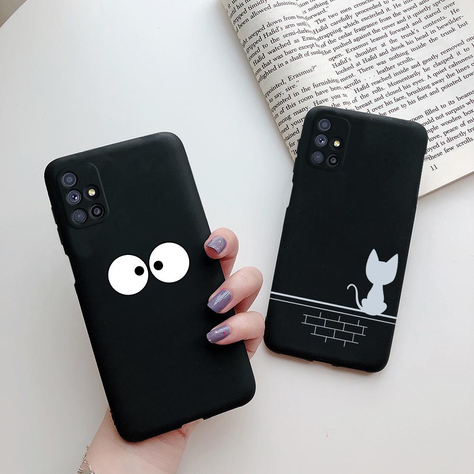 Чехол для Samsung Galaxy M51 Чехол для телефона Милый Мультяшный Кот Мягкий на ощупь Силиконовый Чехол для Samsung M51 M 51 M515 SM-M515F Чехол Funda