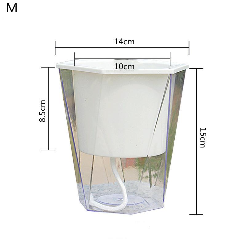 Цветочный горшок для растений с самополивом, прозрачный посадочный горшок, бассейн для хранения воды, садовые принадлежности, домашний декор FU