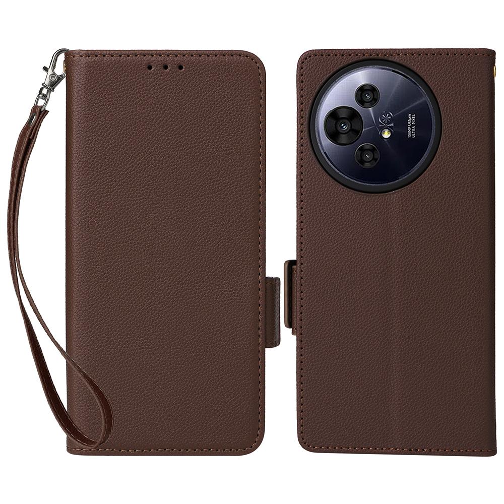 For TCL 50 Pro Nxtpaper 5G/50 Nxtpaper 5G/TCL P10/60 XE Case with Wrist Strap Litchi Texture PU Leather Wallet Phone Cover