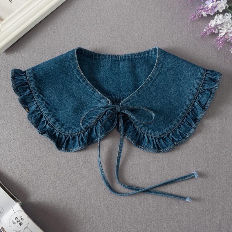 Fashion Scarf Fake Collar Shirt Women Detachable Collar Lace Neckline Women False Collar Tie White Faux Col Clothes Accessories