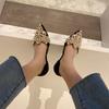 Retro New Rhinestone Pearl Sandals Pointed Flat Bottom Hollow Women's Shoes Single Shoes Sandals Large Size